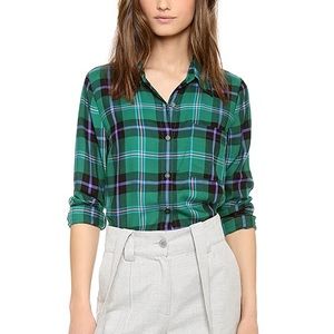 Splendid Snowpeak Green Plaid Button Down Shirt XS